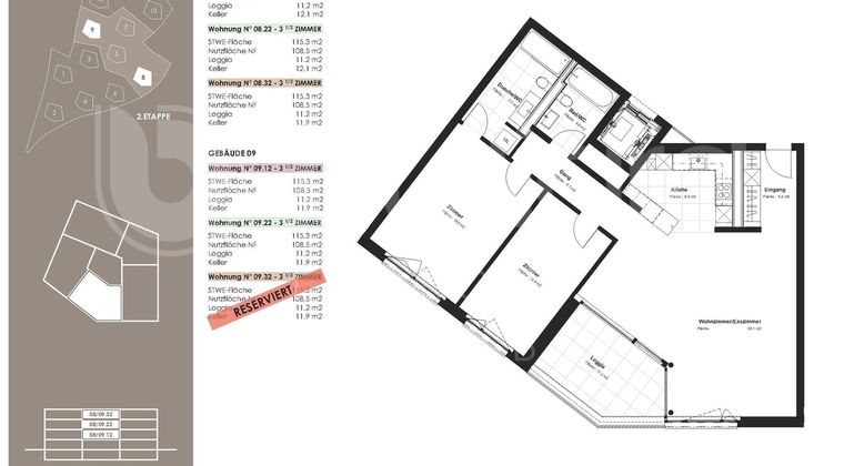 Appartement 3.5 pces, 8.32, 3ème étage, 109.1 m2