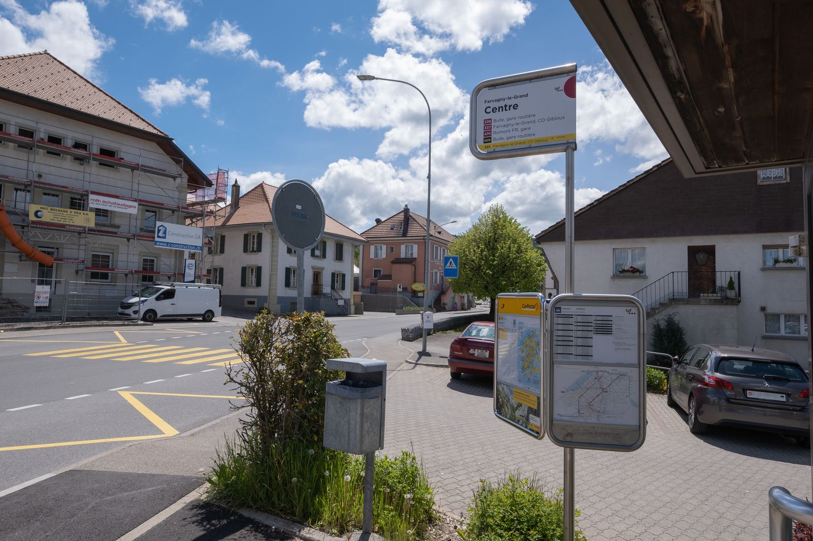 Projet immobilier à Farvagny, arrêt de bus